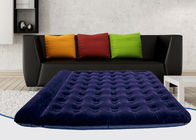 Solo colchón inflable doble azul marino reunido plegable del colchón neumático del PVC construido en almohada proveedor