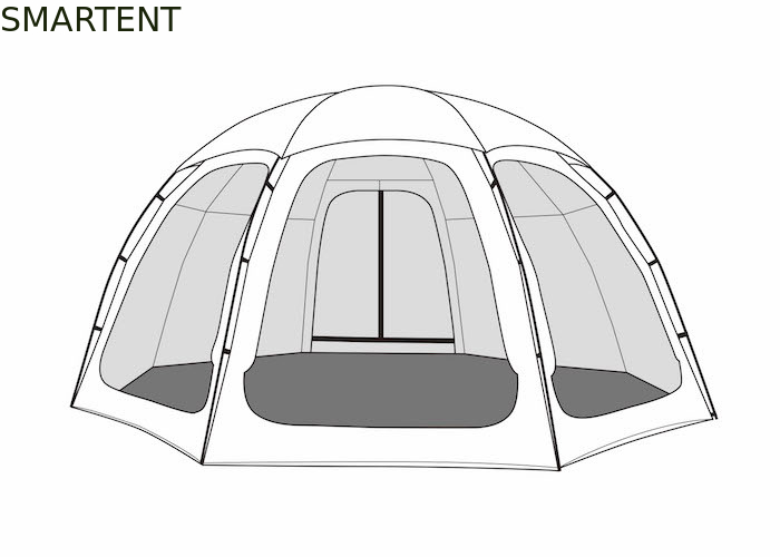 Tienda de campamento al aire libre de polipaño impermeable octogonal con palo de marco de aluminio 4*4*2.4M proveedor