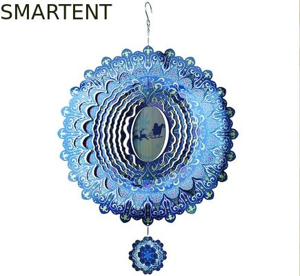Comprar Impresión ULTRAVIOLETA de acero inoxidable colorida del hilandero del viento de la Navidad Fabricación en línea