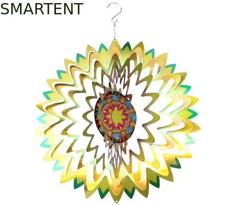 Comprar Estilo nórdico creativo de acero inoxidable del hilandero del viento del jardín de la flor brillante Fabricación en línea