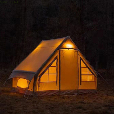 Tiendas de campamento al aire libre Tienda inflable a prueba de lluvia de algodón beige espeso para campamento familiar y aventuras al aire libre proveedor