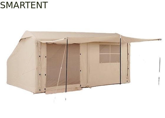 Comprar Tiendas de campamento al aire libre 410*270*200CM impermeable Tienda inflada de algodón beige para 3-4 personas estilo cabaña forestal ligera y duradera para aventuras al aire libre Fabricación en línea
