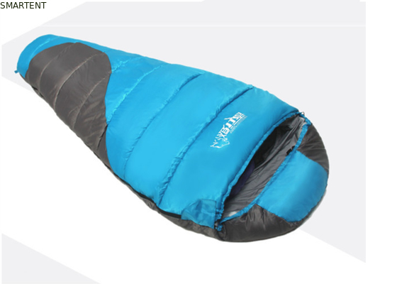 Polyester de doble color revestido 210T 215 * 75CM 90% de pato hacia abajo llenando bolsas de dormir de montaña cálido resistente al viento relaja bolso de cierre proveedor