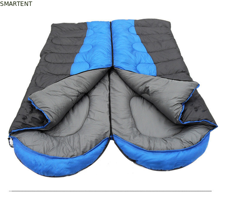 215 * 78CM de doble color exterior impermeable a agua 190T poliéster relleno de fibra hueca clásico dos personas en un saco de dormir proveedor