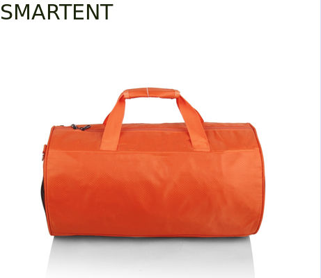 Comprar 45*25cm Peso ligero para exteriores Color naranja Bolsas de viaje en barril de poliéster revestido a prueba de agua Oxford Fabricación en línea