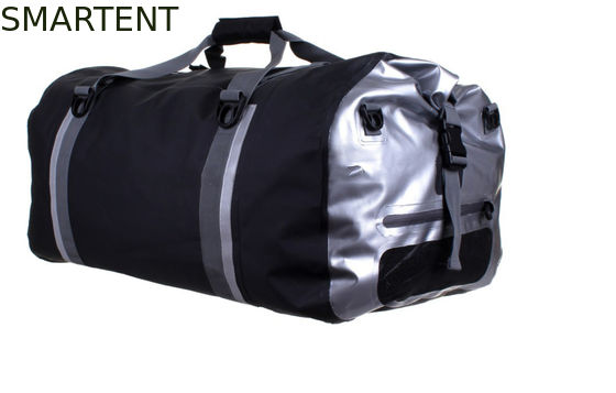 Comprar el viaje impermeable 90L empaqueta acampar negro de plata de los petates del viaje Fabricación en línea