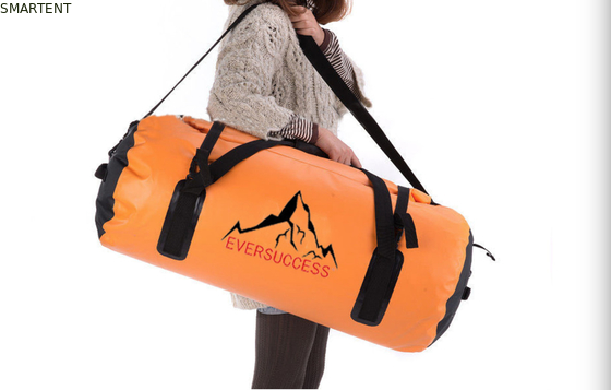 Bolsas de viaje impermeables de color naranja de 60L 600D bolsas deportivas con bolso de bolsillo proveedor