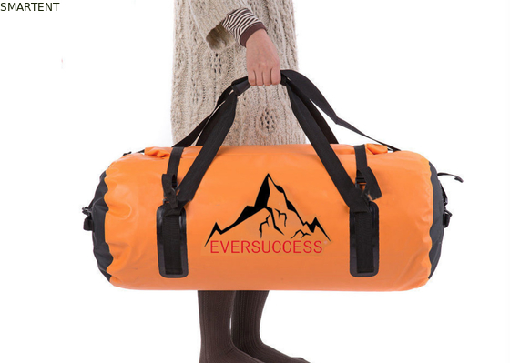 Bolsas de viaje impermeables de color naranja de 60L 600D bolsas deportivas con bolso de bolsillo proveedor