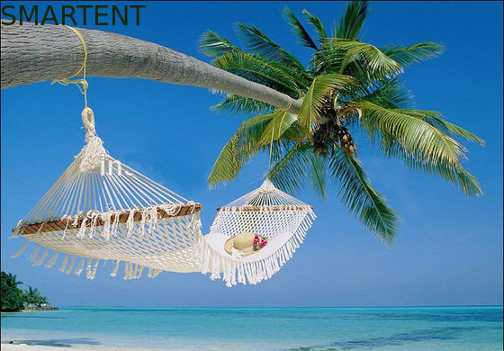 Comprar La hamaca del viaje del ocio del verano fijó el nilón blanco Mesh Portable Tree Hammock Fabricación en línea