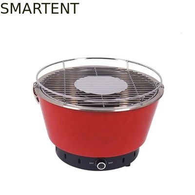 Comprar Parrilla roja al aire libre portátil de la BARBACOA del carbón de leña del acero del metal de los 35X24.5CM con la ventilación ajustable Fabricación en línea