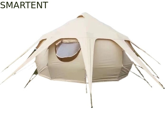 Impermeable 3000MM Revestido 285G de color beige de algodón al aire libre Lotus Tiendas de campamento 5 * 5 * 3M proveedor
