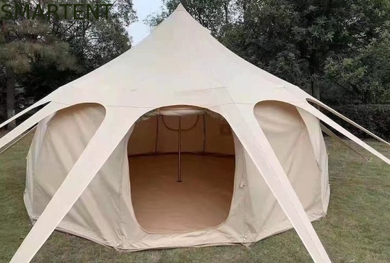 Impermeable 3000MM Revestido 285G de color beige de algodón al aire libre Lotus Tiendas de campamento 5 * 5 * 3M proveedor