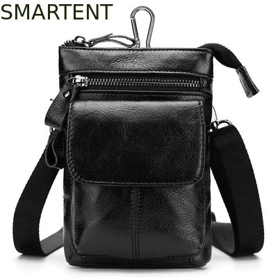 Comprar Cartera de cuello de lujo de cuerpo cruzado de 4,9 * 7,3 * 2,3' Negro Bolso de viaje multifuncional de cuero genuino Fabricación en línea
