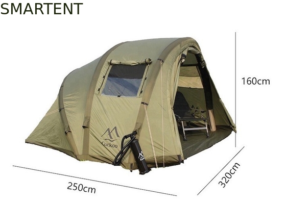 2 personas refugio de pesca impermeable 210D Oxford carpas inflables de campamento 320 * 250 * 160CM proveedor
