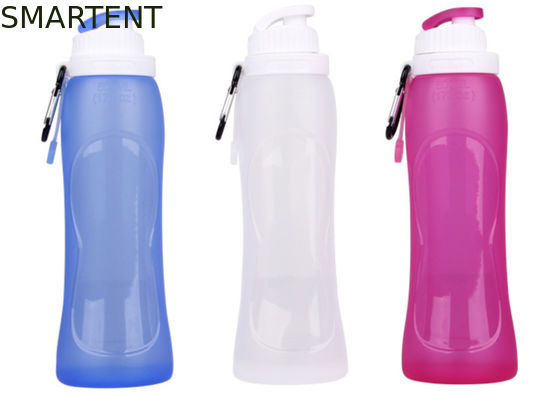Comprar Botella plegable azul de los deportes del silicón de las botellas de agua 500ML del entrenamiento Fabricación en línea
