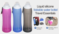 Botella plegable azul de los deportes del silicón de las botellas de agua 500ML del entrenamiento proveedor