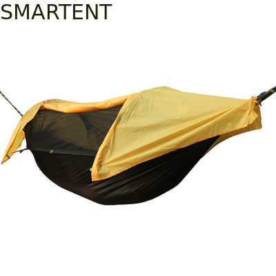 Comprar 270*140CM Fuera amarillo resistente al agua 210T Polyester carpa portátil de campamento 70D Ripstop Nylon Mosquito Net hamaca 2 en 1 Fabricación en línea