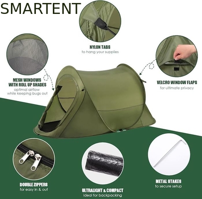 Tiendas de campamento portátiles ligeras y versátiles para 2 personas para acampar, toldos de playa y actividades al aire libre proveedor