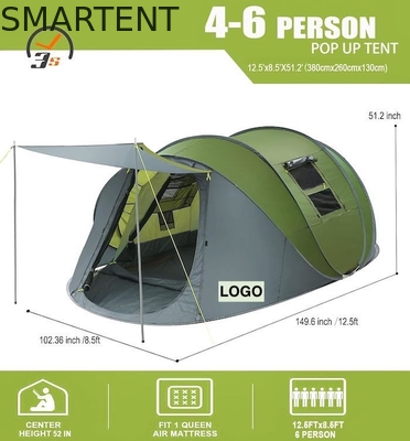 Tienda de campamento de 4 a 6 personas con puertas dobles y ventanas de malla de ventilación proveedor