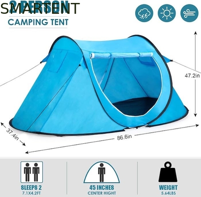 86.6*37.4*47.2 pulgadas Blue Pop Up Camping Tent con ventanilla de malla de capacidad para 2 personas Diseño a prueba de agua proveedor