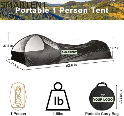 82.6*27.6*19.7 pulgadas Negro Tiendas de campamento pop up fácil con piso impermeable Bolsa de fibra de vidrio proveedor