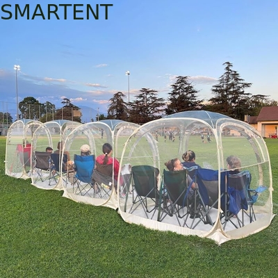 160*160*160CM Tienda de campamento exterior transparente con marco de acero fuerte Protección UV Poliéster proveedor