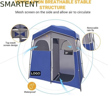 2.11*1.07*2.13M azul impermeable poliéster Instant Pop Up tiendas de campaña de privacidad con cobertura completa puerta y ventanas con cremallera proveedor
