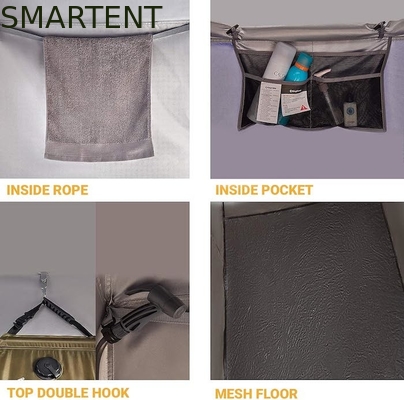 2.11*1.07*2.13M azul impermeable poliéster Instant Pop Up tiendas de campaña de privacidad con cobertura completa puerta y ventanas con cremallera proveedor