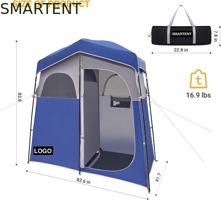 2.11*1.07*2.13M azul impermeable poliéster Instant Pop Up tiendas de campaña de privacidad con cobertura completa puerta y ventanas con cremallera proveedor