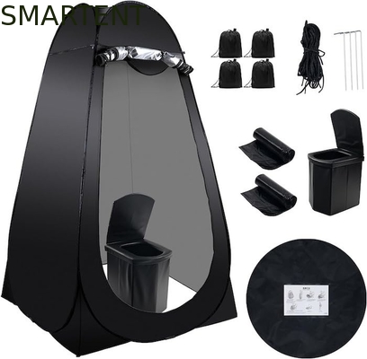 47.2*47.2*74.8 pulgadas Negro Plata Revestida de Poliéster Pop Up Tienda de Privacidad con Protección UV Para Eventos de Camping Beach proveedor