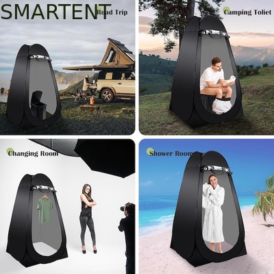 47.2*47.2*74.8 pulgadas Negro Plata Revestida de Poliéster Pop Up Tienda de Privacidad con Protección UV Para Eventos de Camping Beach proveedor