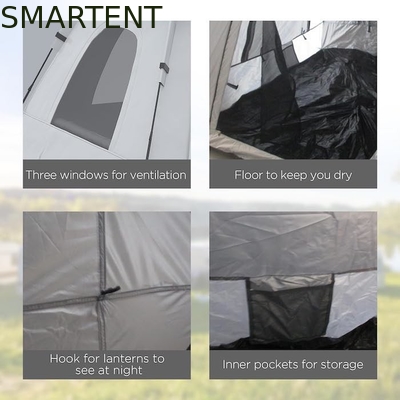 118*118*78.75 pulgadas 2-3 Personas Impermeable Automática Pop Up Camping Tent con postes de fibra de vidrio y ventanas de malla proveedor
