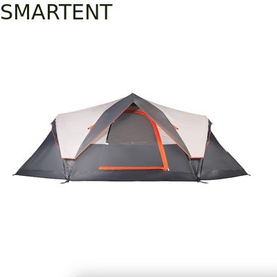 Comprar 410*210*140CM Grey Polyester 6-Season Pop Up Camping Tent con suelo impermeable / ventanas de malla Fabricación en línea