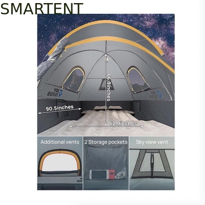 En el exterior 2.17*1.60*1.70M Gris PU2000 Poliéster impermeable 2Person Pickup Camping Tent con palo de fibra de vidrio proveedor