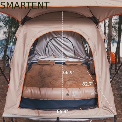 82.7*66.9*66.9 pulgadas Khaki 210D Plata Revestida de poliéster tienda de camioneta con ventanas ventiladas para acampar al aire libre proveedor