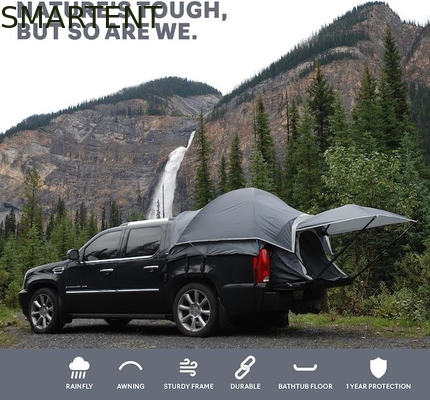 72'Inch Grey Pickup Camping Tent 4 Temporadas 2 Personas Fibra de vidrio palo impermeable Poliéster recubierto con ventanas de malla proveedor
