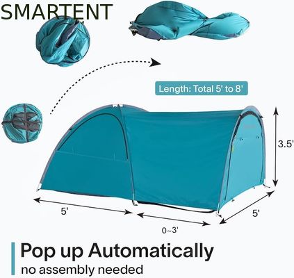 Comprar 2.44*1.52*1.07M 4 Temporadas Automática Verde Impermeable PU2000MM Revestida de Poliéster 2 Personas Pop Up Pickup Camping Tent Fabricación en línea