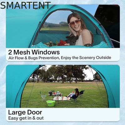 2.44*1.52*1.07M 4 Temporadas Automática Verde Impermeable PU2000MM Revestida de Poliéster 2 Personas Pop Up Pickup Camping Tent proveedor