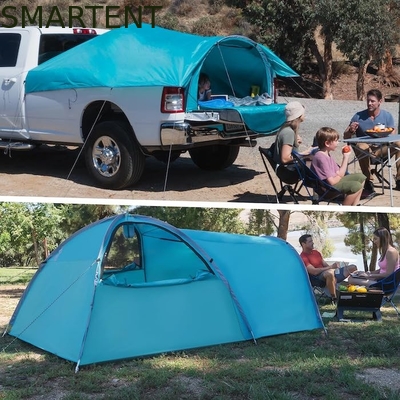 2.44*1.52*1.07M 4 Temporadas Automática Verde Impermeable PU2000MM Revestida de Poliéster 2 Personas Pop Up Pickup Camping Tent proveedor