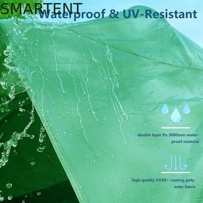 3*3*2.3M 4-6 Personas Verde impermeable PU3000MM Revestido de poliéster de fibra de vidrio palo SUV portátil pickup tienda de campamento proveedor