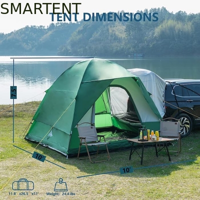 3*3*2.3M 4-6 Personas Verde impermeable PU3000MM Revestido de poliéster de fibra de vidrio palo SUV portátil pickup tienda de campamento proveedor