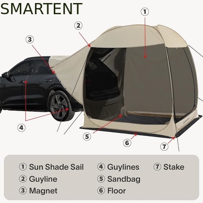 2.13*2.13*2.18M Color beige Protección UV Impermeable Revestido de poliéster Pop Up Sport Utility Vehicle Tienda de campamento proveedor