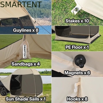 2.13*2.13*2.18M Color beige Protección UV Impermeable Revestido de poliéster Pop Up Sport Utility Vehicle Tienda de campamento proveedor