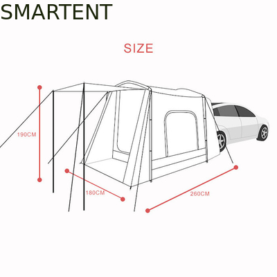Exterior 260*180*190CM Color gris impermeable PU2000MM Revestido de poliéster 210D fácil de configurar fuera de la carretera vehículo refugio de campamento proveedor