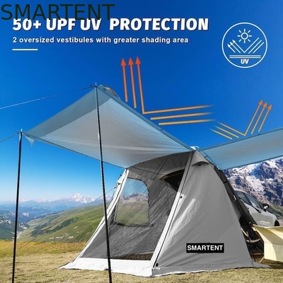 Tienda de campamento exterior de color gris portátil impermeable recubierta de poliéster con fácil configuración de 10 minutos para 2-4 personas proveedor