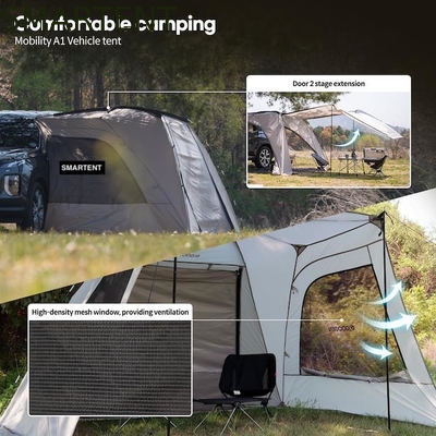 2.49*3.20*1.91M Carro portátil gris carpa de acampada impermeable PU3000MM Tejido de poliéster recubierto para aventura al aire libre proveedor