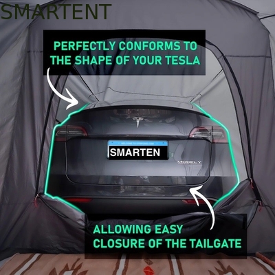 Tienda de campamento de fibra de vidrio de poliéster con revestimiento ligero para Tesla 3 Temporada Modelo gris impermeable Rápido 10 minutos de configuración proveedor