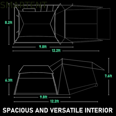 Tienda de campamento de fibra de vidrio de poliéster con revestimiento ligero para Tesla 3 Temporada Modelo gris impermeable Rápido 10 minutos de configuración proveedor