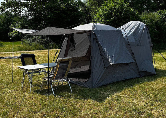 330*240*210CM Tienda de campamento Tesla ligera, automática gris, impermeable PU2000MM, recubierta de poliéster 210D para 4 personas proveedor
