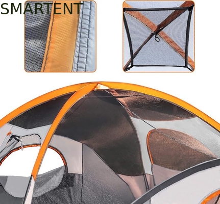 4.57*2.74*1.78M 8-persona al aire libre doble capa gris impermeable cubierta de poliéster tienda de campamento para actividades de 3 temporadas proveedor